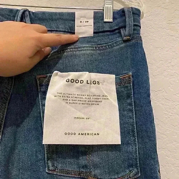 NWT GOOD AMERICAN GOOD LEGS SKINNY JEANS IN INDIGO234 Sz 8/29 - Picture 6 of 8